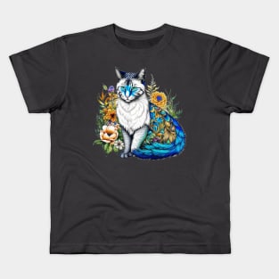 Peacock Kitty Kids T-Shirt